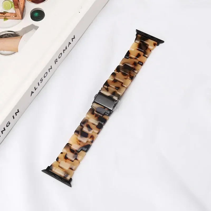 Luxury Resin band for Apple Watch Ultra 2 band 49mm 45mm 41mm 40mm 44mm 38mm 42mm Link band Apple Watch Series 9 7 8 6 SE 5 4 3