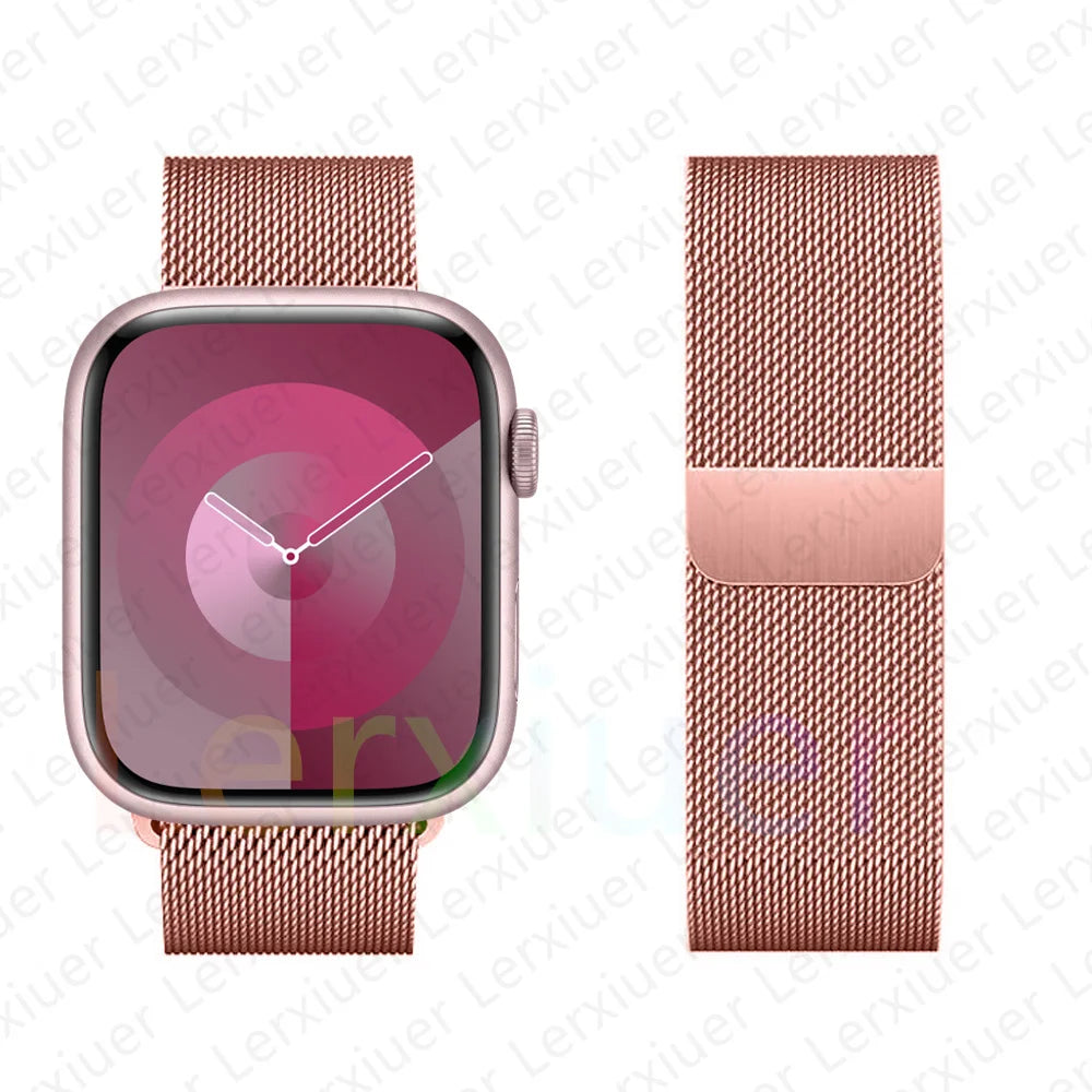 band For Apple Watch band 44mm 40mm 45mm 41mm 42mm 46mm 49mm Milanese Loop metal band Apple Watch Series Ultra 2 10 9 8 SE 7 6 5