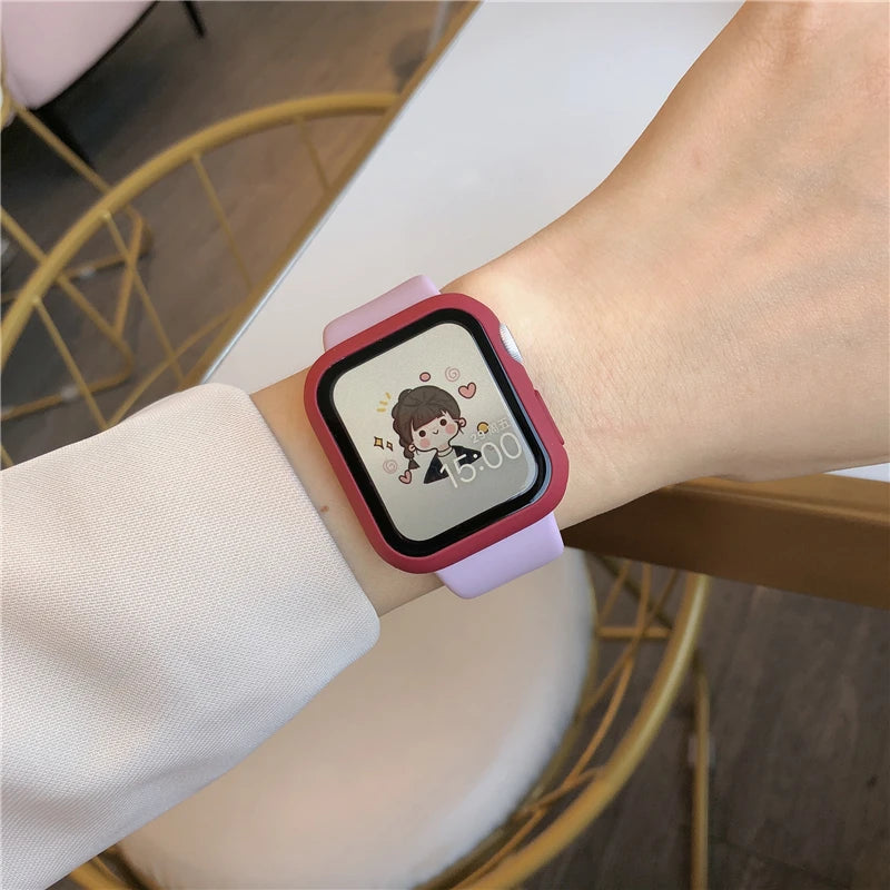 Silicone band For Apple Watch band 44mm 45mm 40mm Ultra 49mm 41mm 38mm 42mm 44mm 45mm sport band Apple Watch Series 8 7 6 5 4 3 SE