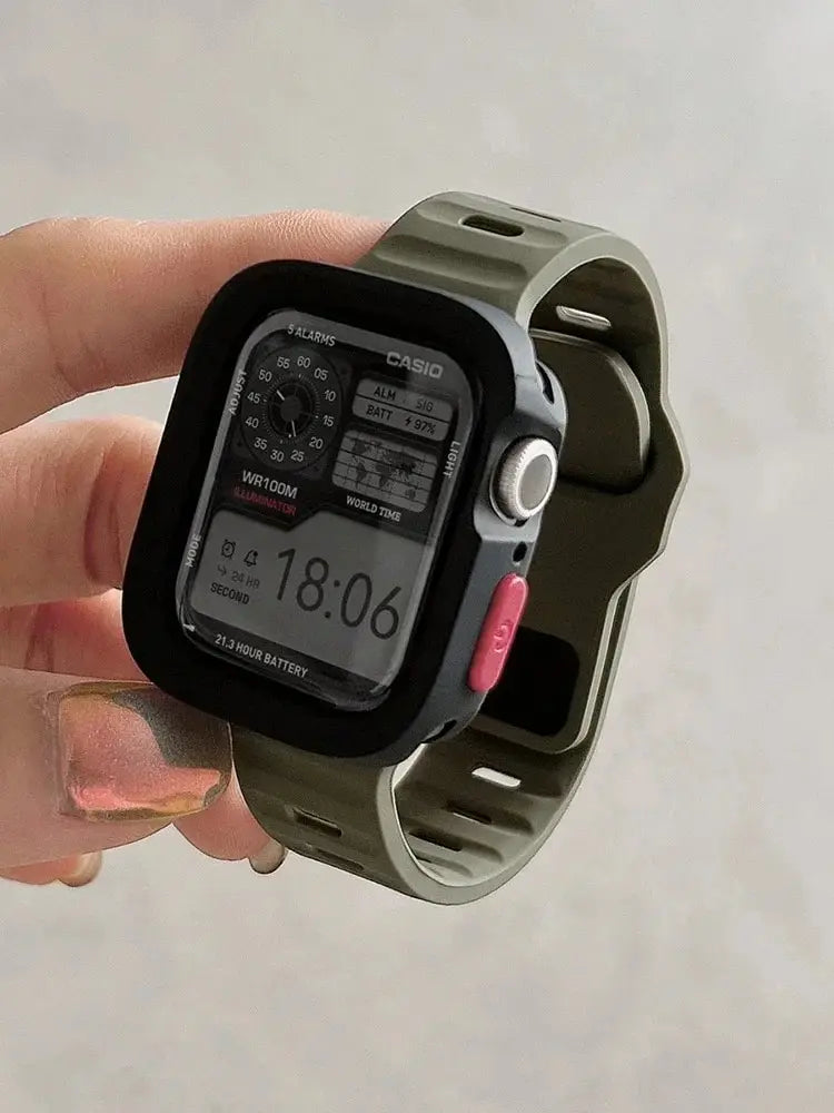 Candy Silicone Case+ band For Apple Watch Series 9 45mm band 8 7 42mm 41mm SE 6 5 4 3 2 1 44mm 40mm 38mm Apple Watch Ultra 2 49mm