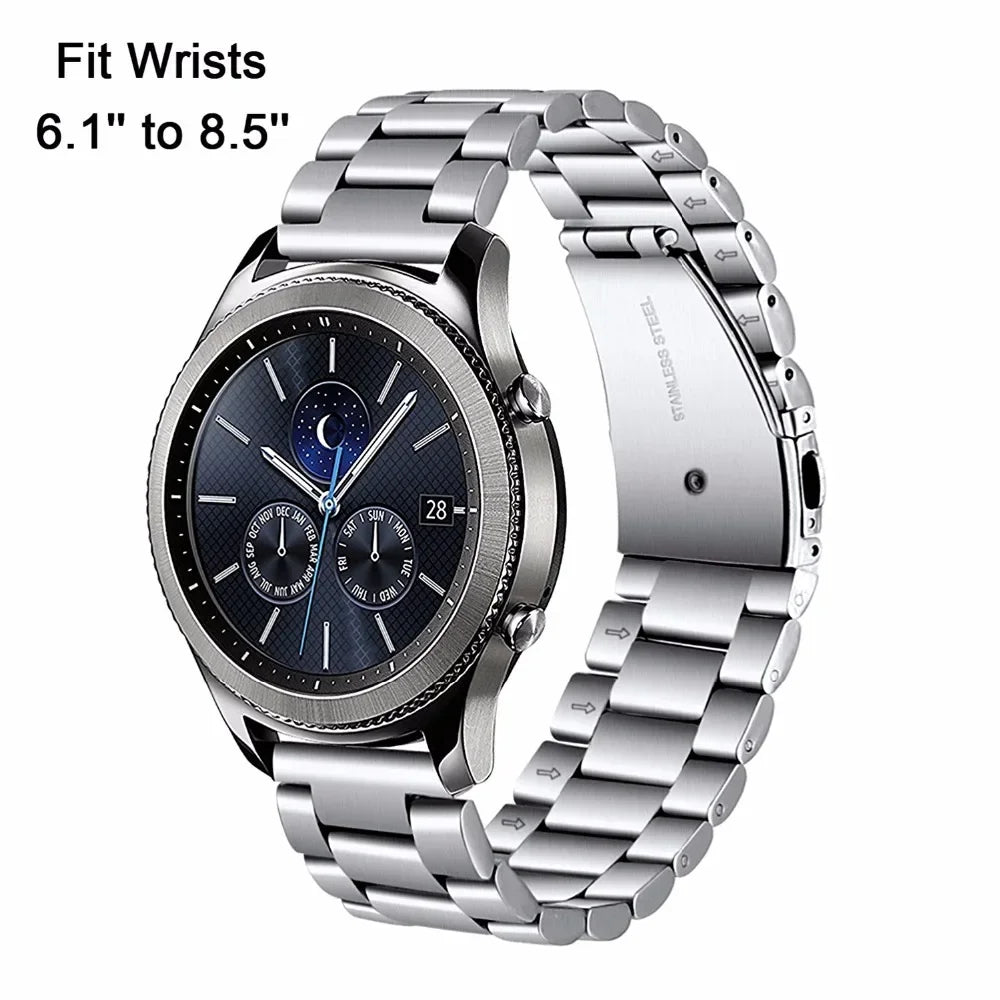 22mm 20mm Strap for Samsung Galaxy 7 6 5 4 40/44mm 6Classic Gear S3 Active2 Stainless Steel Bracelet for Huawei GT3 4Pro Amazfit
