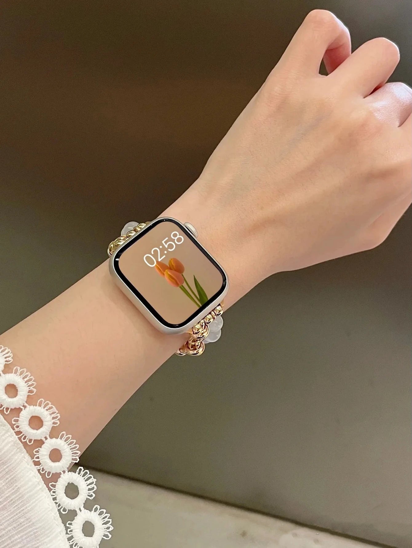 Elegant Beads Link band For Apple Watch band For Women 38mm 40mm 41mm 42mm 44mm 45mm 46mm 49mm
