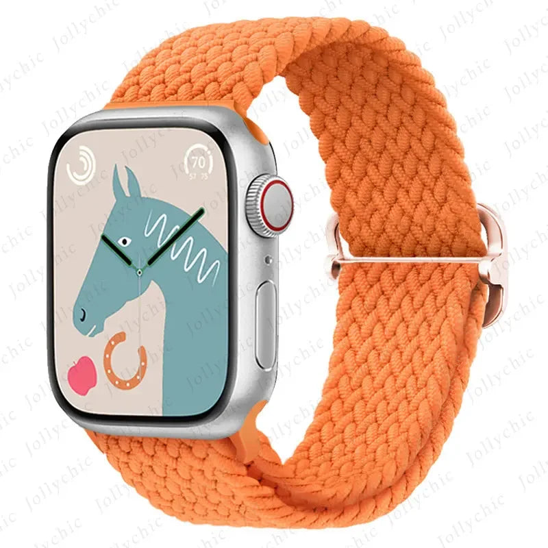 Braided Solo Loop band For Apple Watch Ultra 2 band 49mm 44mm 40mm 45mm 41mm 42mm 38mm band Apple Watch Series 9 8 7 6 SE 3