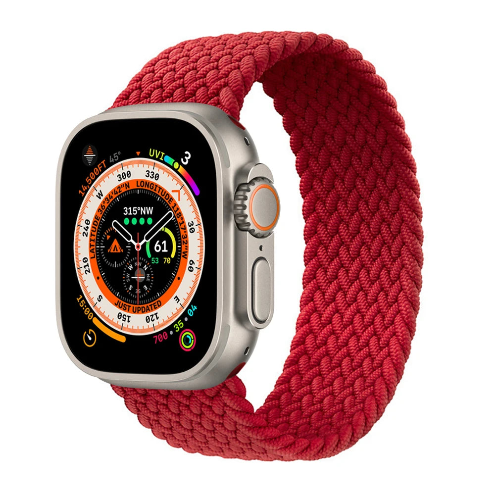 Braided Solo Loop For Apple Watch band 44mm 40mm 45mm 41mm 49mm 42mm 46mm band Apple Watch Series 10 9 SE 8 7 6 5 4 Ultra 2 Band
