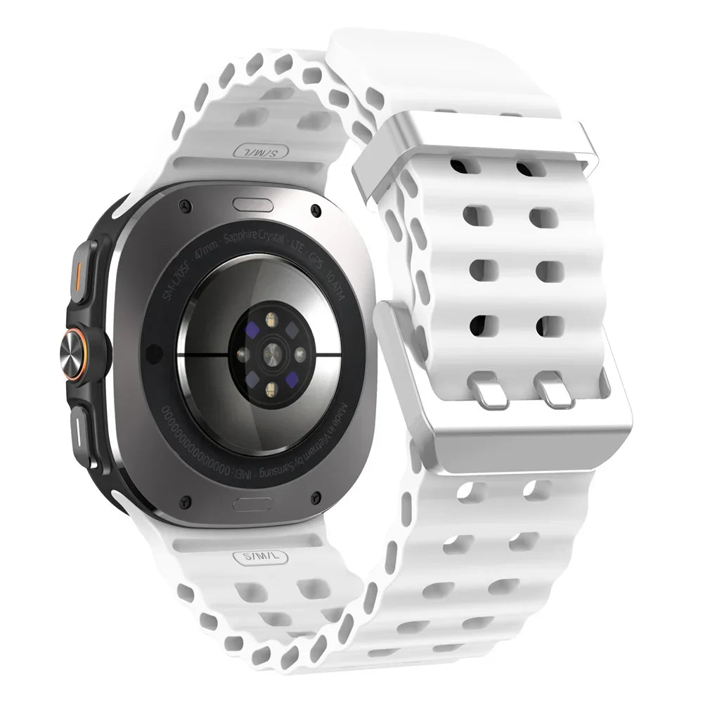 Marine Band For Samsung Galaxy Watch ultra 2025/7 ultra Accessories Two color Sport silicone Bracelet Galaxy Watch ultra Straps