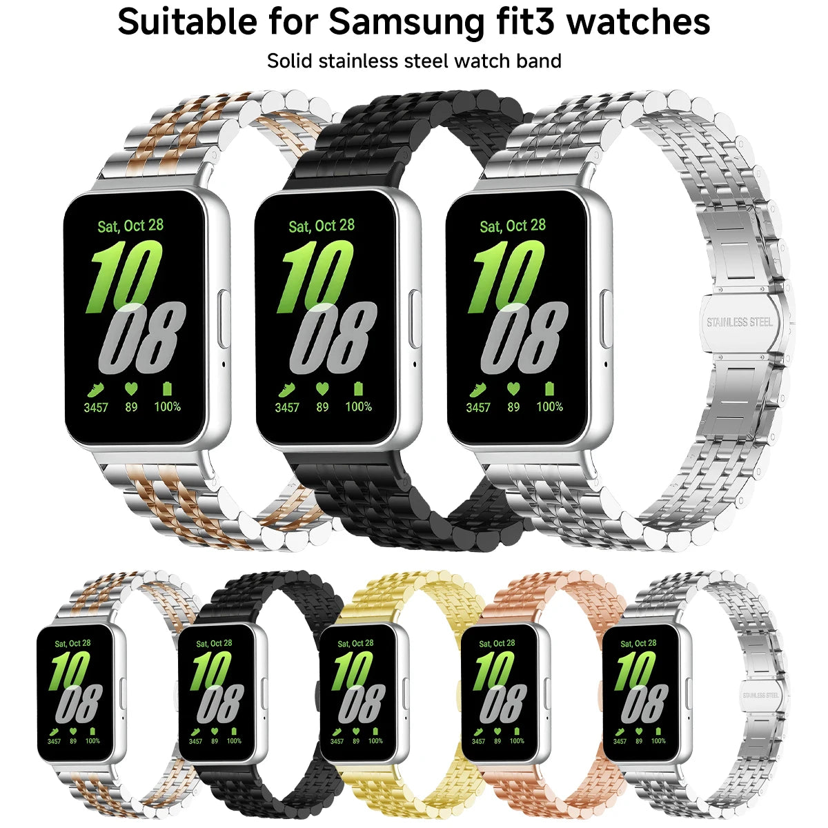 Metal Strap for Samsung Galaxy Watch Fit 3 Stainless Steel Bracelet Magnetic Milanese Loop Watchband for Galaxy Fit3 Accessories