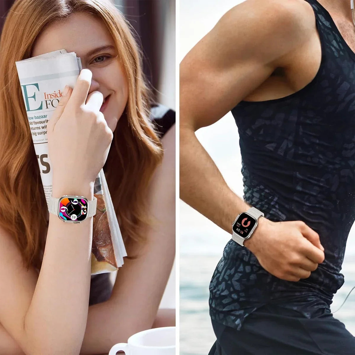 Magnetic band for Apple Watch band Ultra 2 49mm 46mm 44mm 41mm 45mm 42mm Silicone band Apple Watch Series 10 9 8 7 6 5 4 SE band