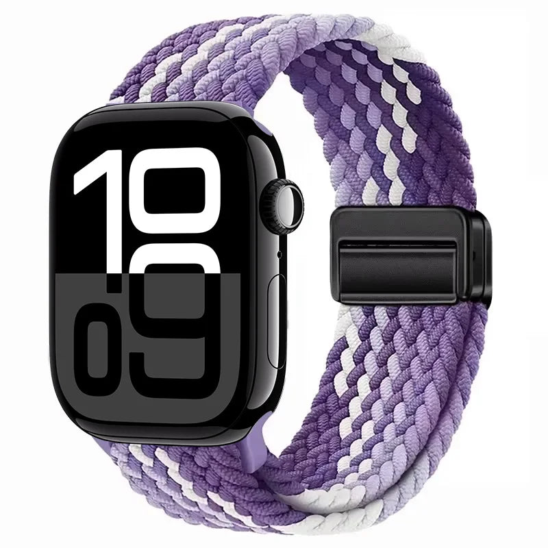 Nylon Braided Loop band for Apple Watch Ultra 3 2 49mm 11 10 42mm 46mm 9 8 7 45mm 41mm Magnetic band Apple Watch 6 5 SE 44mm 40mm band