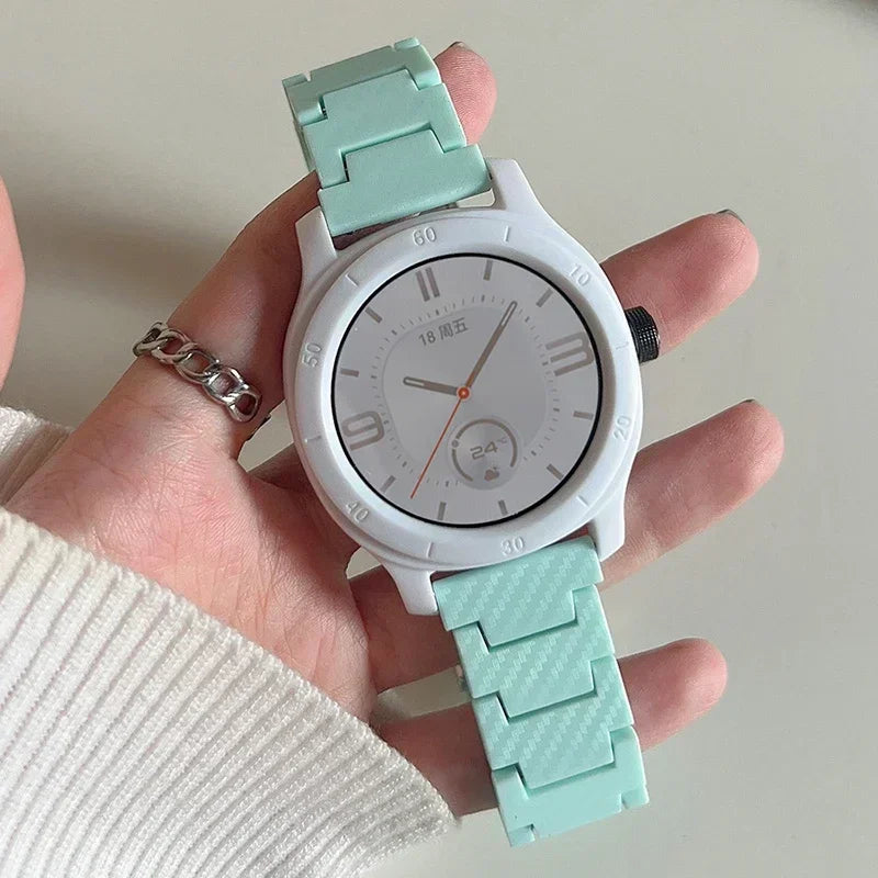 Carbon Fiber Band For Samsung Galaxy 7/FE/4/5/6/Classic 46mm/Active 2 20mm 22mm link Bracelet Huawei Watch GT 4/2/2e/3/Pro strap