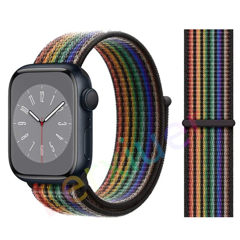 Nylon Loop band for Apple Watch band 46mm 44mm 40mm 42mm 45mm 41mm 49mm 44mm band Apple Watch Series Ultra 2 11 10 9 SE 7 6 5 4