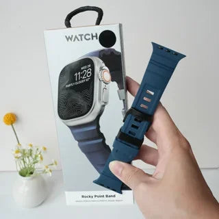 Luxury Silicone band for Apple Watch 46mm Series 10 Ultra 2 49mm 45mm Breathable Sport band for 44mm 42mm Series 9 8 7 6 5 4 3 2 1 SE