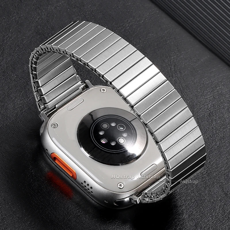 Elastic Stainless Steel band for Apple Watch Ultra band 49mm 44mm 45mm 40mm 41mm 42mm metal band for Apple Watch Series 9 8 7 6