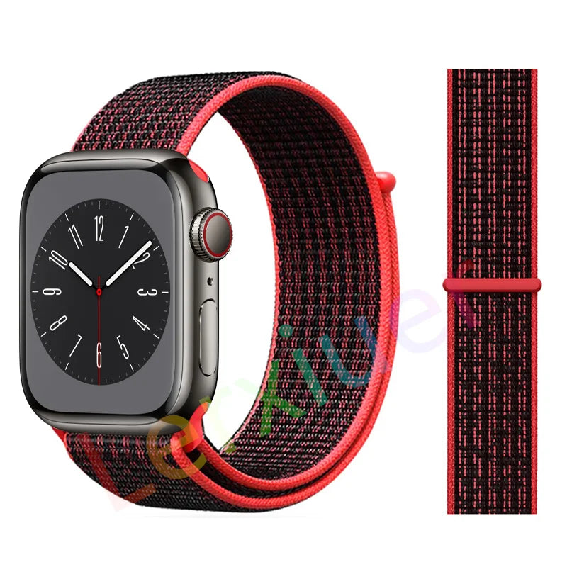 Nylon Loop band for Apple Watch band 46mm 44mm 40mm 42mm 45mm 41mm 49mm 44mm band Apple Watch Series Ultra 2 11 10 9 SE 7 6 5 4