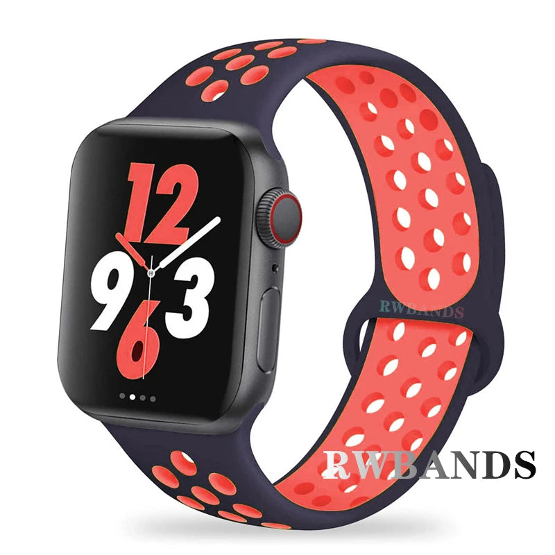 Sport band for Apple Watch band 46mm 44mm 40mm 42mm 38mm 41mm 45mm Breathable band Apple Watch Series 10 9 8 7 6 SE 5 3 Ultra 2 49mm