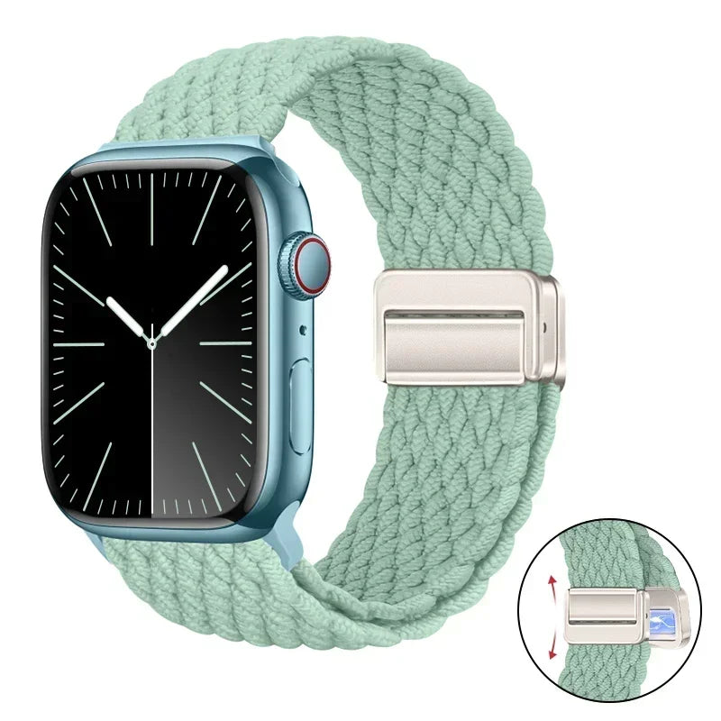 Magnetic Braided band For Apple Watch band 46mm 42mm 45mm 41mm 44mm 40mm Ultra 2 49mm Nylon band Apple Watch 10 9 8 7 6 5 4 SE