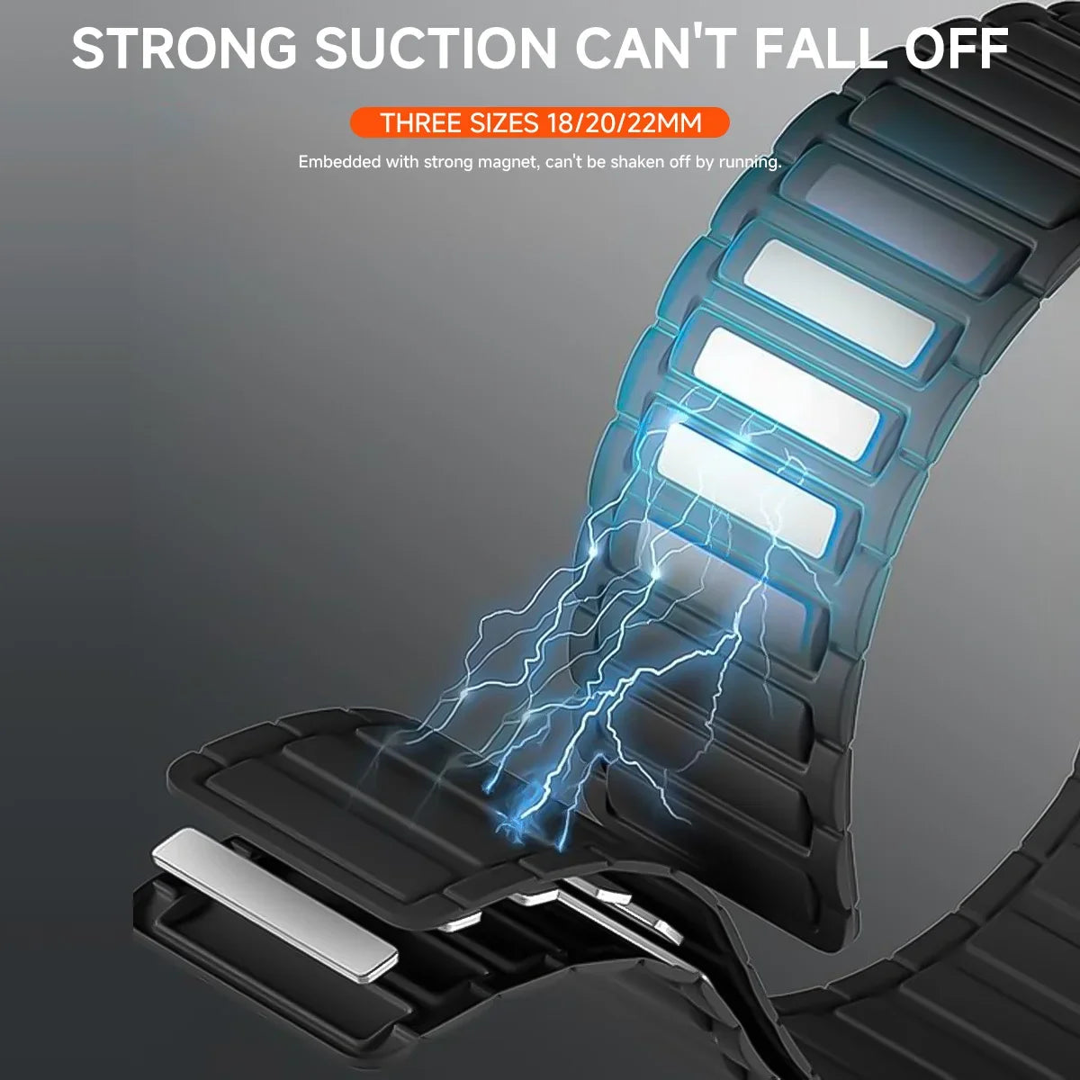 18mm 20mm 22mm Magnetic Loop Band for Samsung Galaxy Watch 7 6 5 4 44/40mm 6Classic Silicone Strap for Huawei Watch GT5 46mm