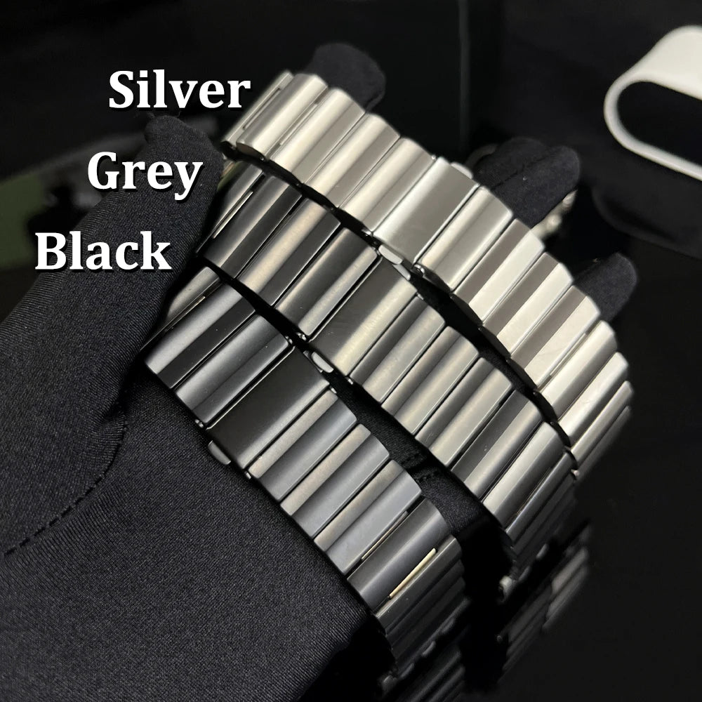 Luxury Titanium band For Apple Watch Ultra 2 49mm 45mm 41mm 44mm 46mm Men Business band For Apple Watch Series 10 9 8 7 6 5 4 SE band