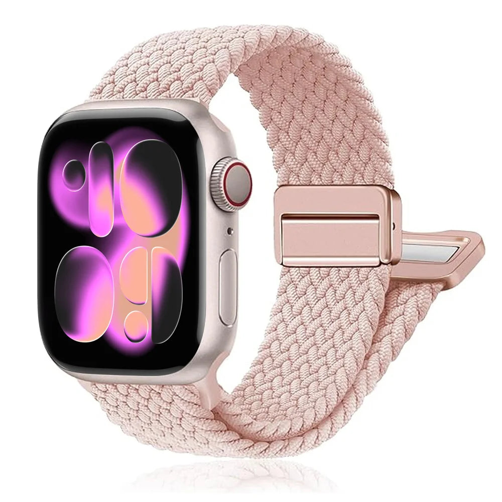Braided LOOP band For Apple Watch 11 10 band 42mm 46mm SE3 40mm 44mm Magnetic Correa band Series 9 7 6 8 45mm 41mm 40mm Band