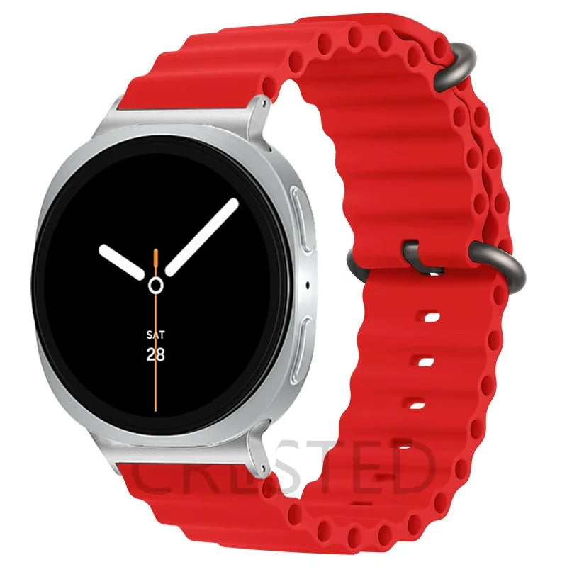 Ocean Band For Samsung Galaxy Watch 8 strap 44mm 40mm Accessories Sport Silicone Bracelet correa for Galaxy watch 8 classic 46mm