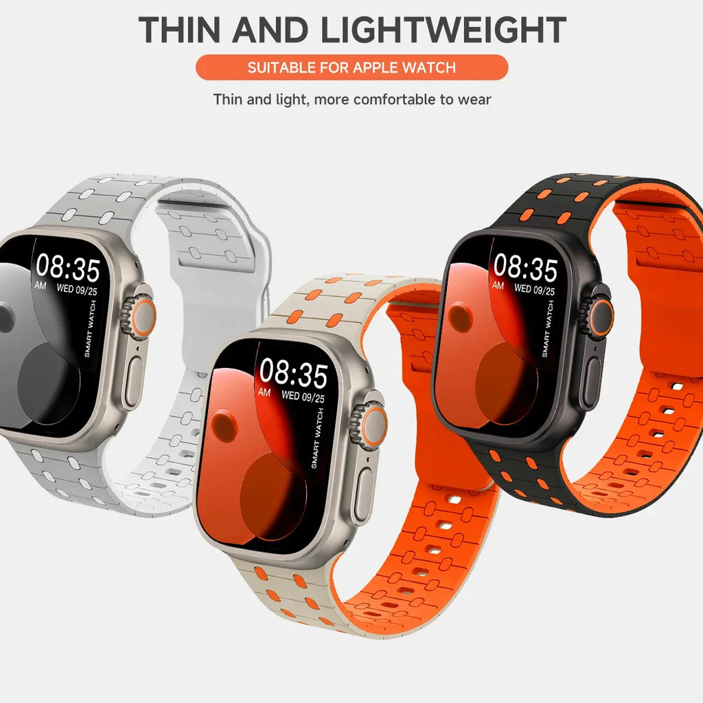 Silicone band for Apple Watch band 46mm 45mm 41mm 44mm Ultra 49mm 40mm 42mm band Correas for Apple Watch Series 10 9 8 7 6 5 SE