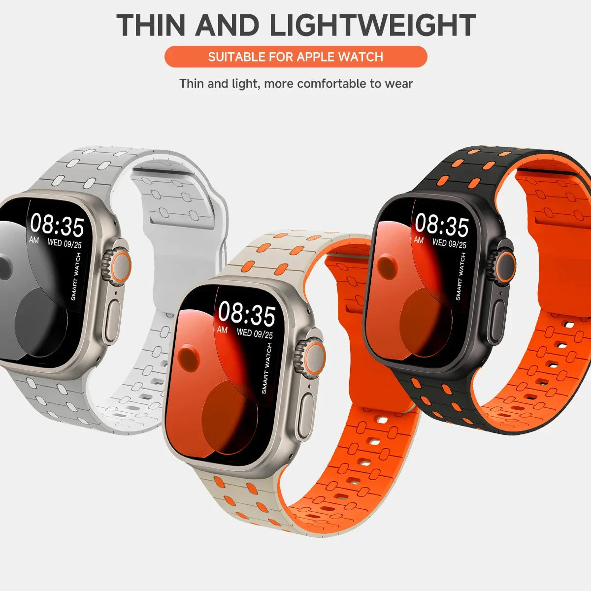 Silicone band for Apple Watch band 46mm 45mm 41mm 44mm Ultra 49mm 40mm 42mm band Correas for Apple Watch Series 10 9 8 7 6 5 SE