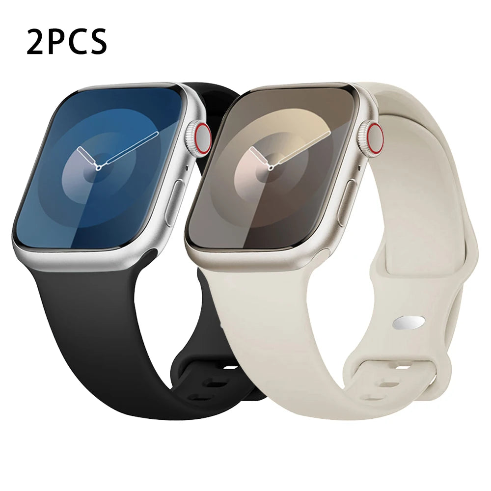 Silicone band For Apple Watch band 40mm 44mm 46mm 45mm 41mm 49mm 38mm 42mm Correa band Apple Watch Series 6 Ultra 2 7 8 9 SE 10 band