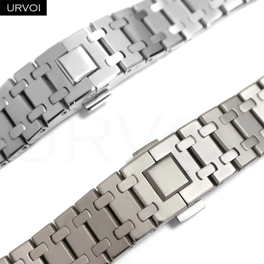 URVOI band for Apple Watch Ultra 3 2 Series 11 10 9 8 7 SE3 316L AP Stainless steel band for Apple Watch wristband butterfly buckle