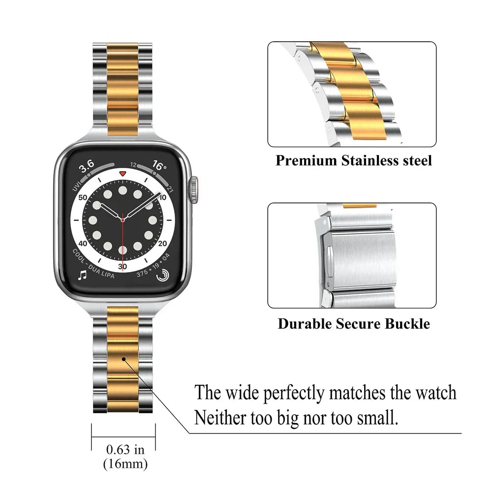 Thin band for Apple Watch band 45mm 44mm 41mm 40mm 42mm 38mm 49mm Stainless Steel metal band Apple Watch Series 10 9 8 3 Ultra 7 6 SE