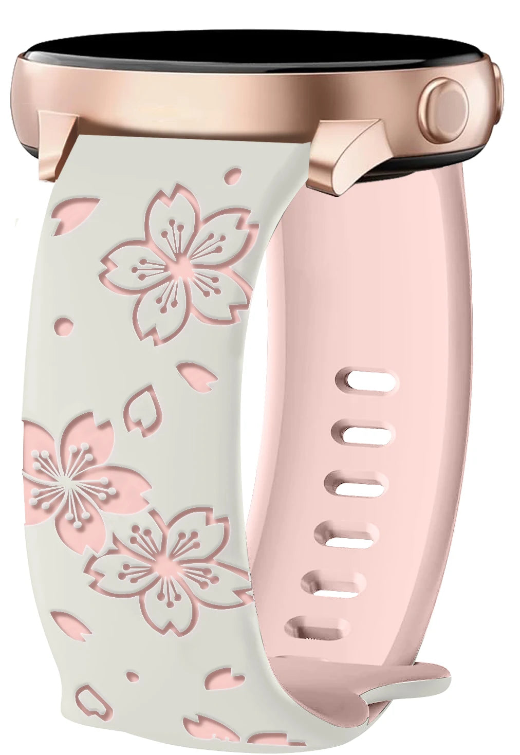 Two-tone Silicone Band Engraved Strap for Samsung Galaxy Watch 7/6/5/4/Active 2 40mm 44mm/Watch 5 Pro 45mm/Watch 3 41mm Straps