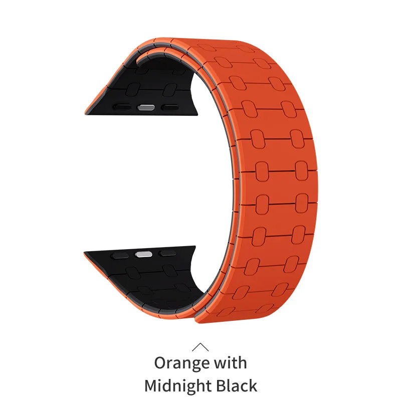 PZOZ Silicone Watch band For Apple Watch Ultra 3 2 49mm Chain Magnetic Wrist band For Apple Watch Series 11 10 9 8 Wristband