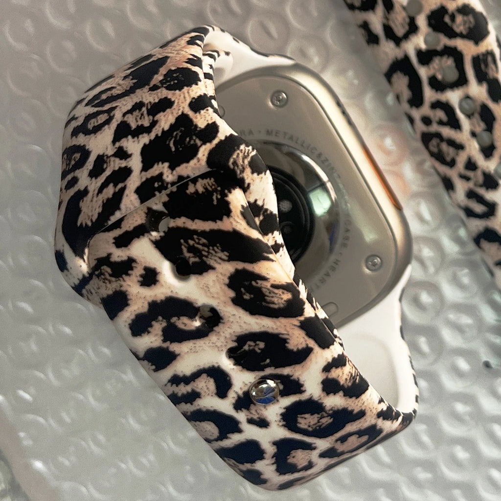 Silicone band For Apple Watch Ultra band 49mm 46mm 45mm 44mm Zebra pattern correa band Apple Watch Series 11 10 9 8 7 Watchbands