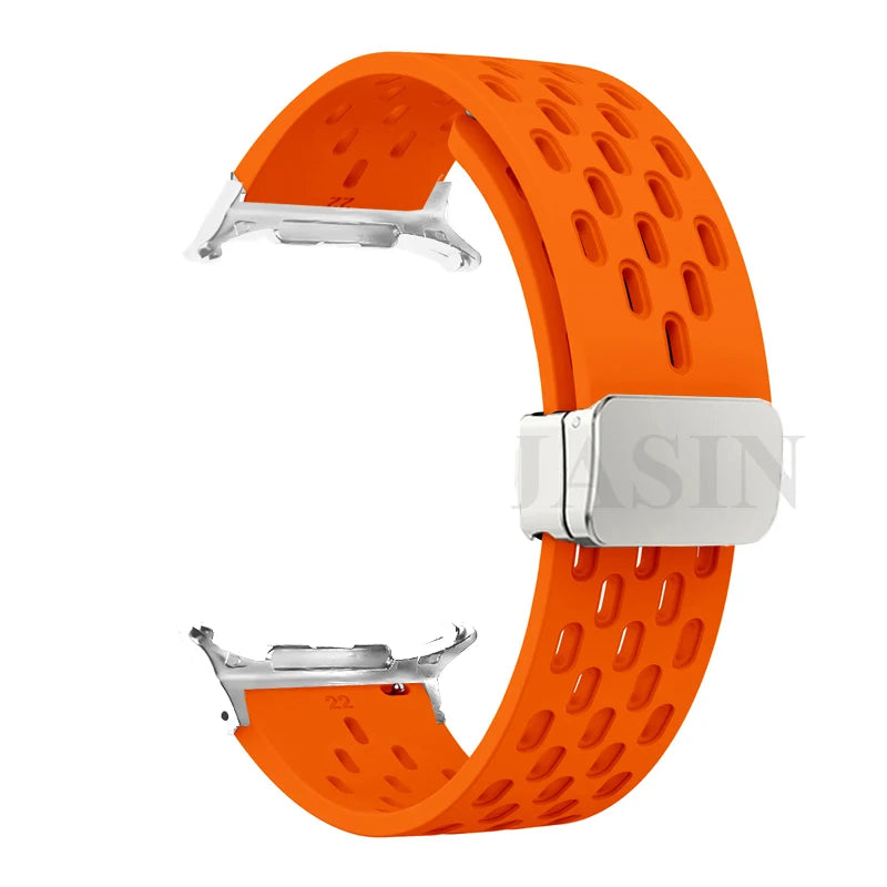 Silicone Strap for Samsung Galaxy Watch 8 40mm 44mm 8 Classic 46mm Magnetic Buckle Band Breathable Watchband No Gaps Bracelet