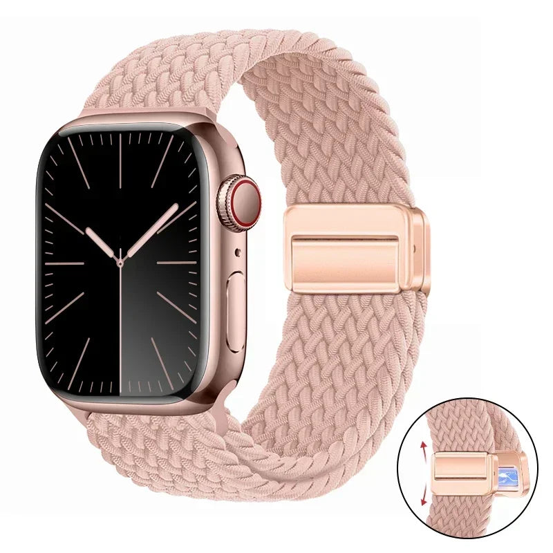 Magnetic Braided band For Apple Watch band 46mm 42mm 45mm 41mm 44mm 40mm Ultra 2 49mm Nylon band Apple Watch 10 9 8 7 6 5 4 SE