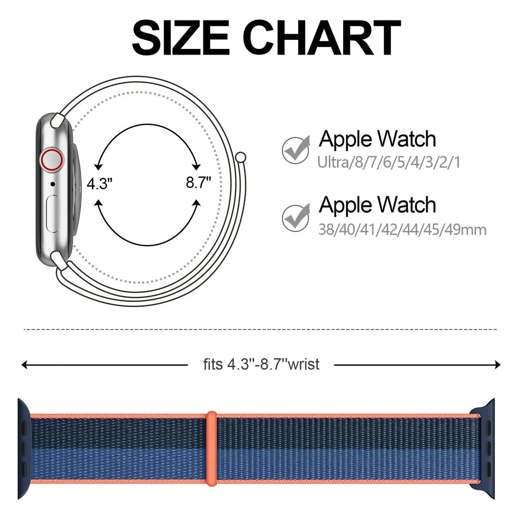Nylon Loop band for Apple Watch band 46mm 44mm 40mm 42mm 45mm 41mm 49mm 44mm band Apple Watch Series Ultra 2 11 10 9 SE 7 6 5 4