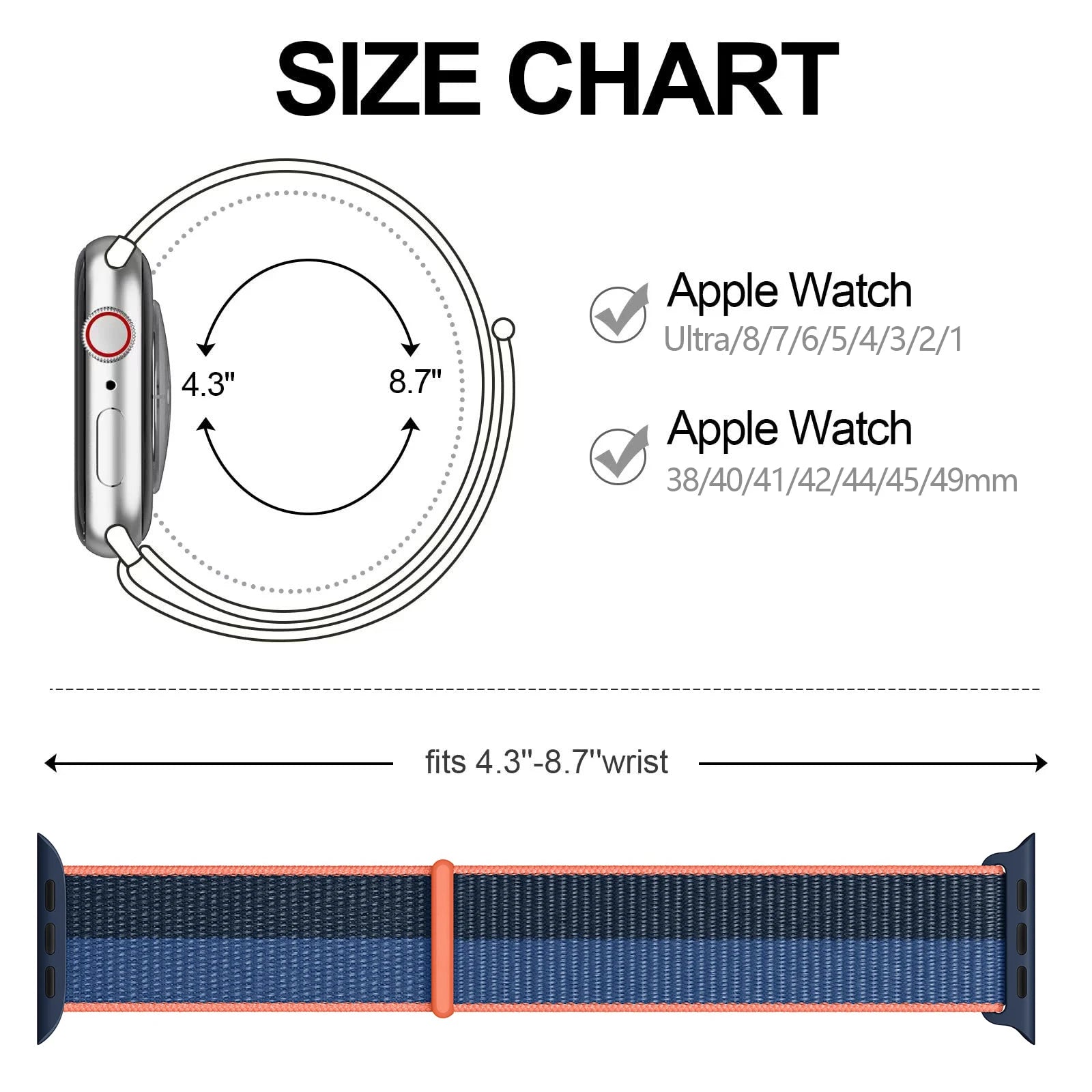 Nylon Loop band for Apple Watch band 46mm 44mm 40mm 42mm 45mm 41mm 49mm 44mm band Apple Watch Series Ultra 2 11 10 9 SE 7 6 5 4