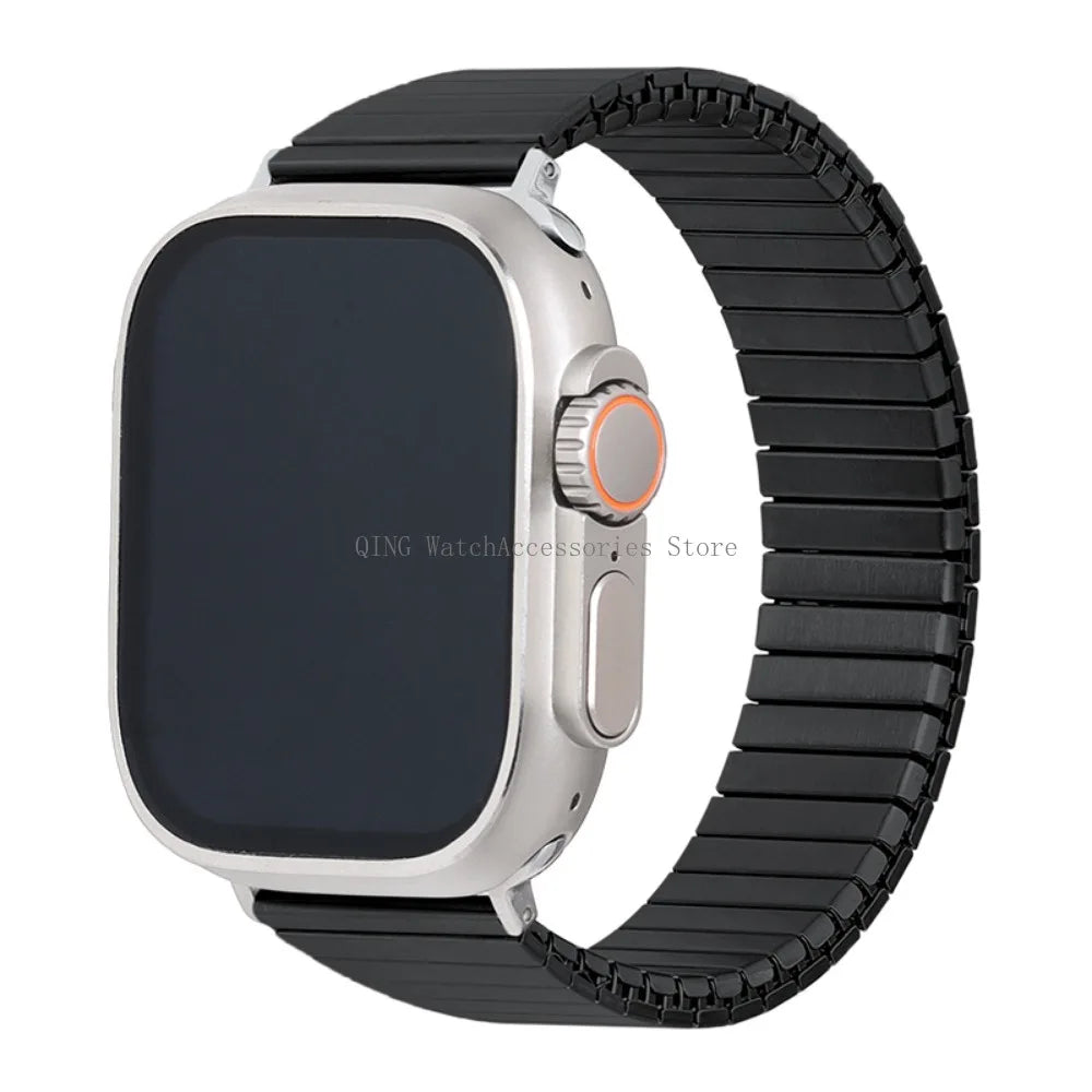 for Apple Watch band 40mm 44mm 45mm 41mm Slim metal Elastic Stretch watch band Bracele band for Apple Watch 7 6 SE 5 4 8 49mm 42mm 38mm
