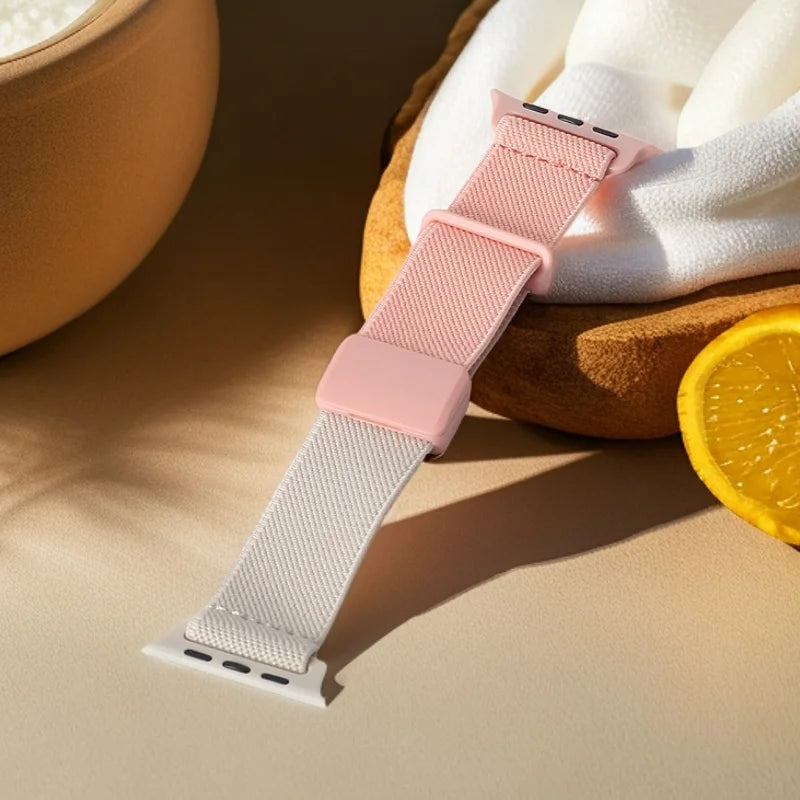 Magnetic band for Apple Watch band 38mm 40mm 41mm 42mm 44mm 45mm Children Nylon Elastic Watch band for Girls and Boys Small Wristband