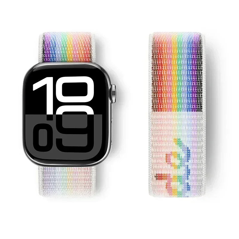 Nylon Loop For Apple Watch band 44mm 40mm 45mm 41mm 42mm 38mm 45mm sport band Apple Watch Series 9 8 7 SE 6 5 3 Ultra 2 49mm band