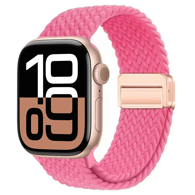 Nylon Braided Loop band for Apple Watch Ultra 3 2 49mm 11 10 42mm 46mm 9 8 7 45mm 41mm Magnetic band Apple Watch 6 5 SE 44mm 40mm band