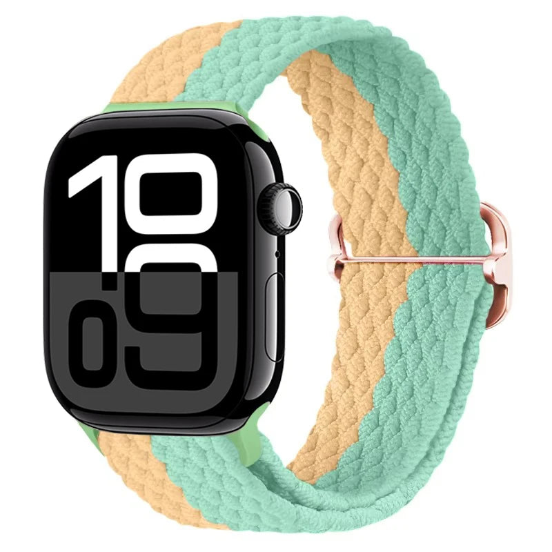 Braided Nylon band For Apple Watch Ultra 49mm 46mm 45mm 44mm 42mm 41mm 40mm Elastic band Apple Watch 11 10 9 8 7 SE 4 5 6 Belt