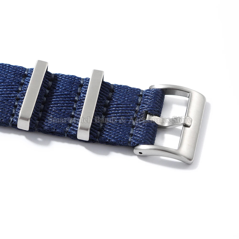 20 22mm Nylon Watch Strap for Seiko for Huawei for Samsung Universal Watch Band Pin Buckle Military Bracelet Ribbed Fabric Strap