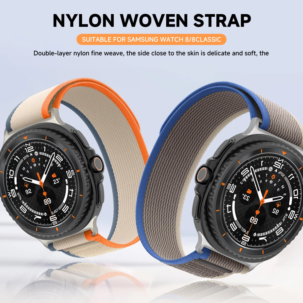 Trail Loop strap for Samsung galaxy watch 8 40 44mm/8 classic Nylon Sport Band for galaxy 8 classic 46mm Smartwatch Bracelet