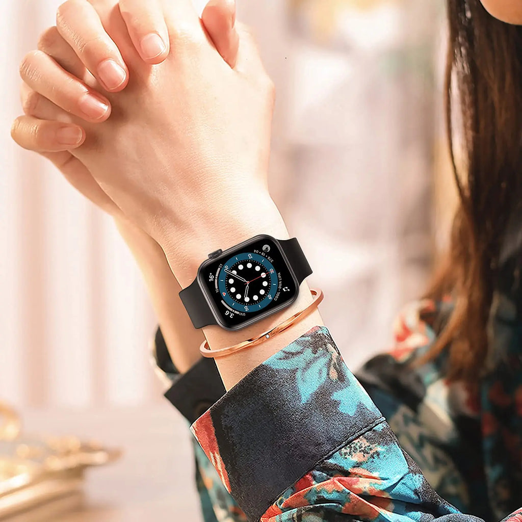 Silicone band For Apple Watch band 40mm 44mm 45mm 41mm 49mm 42mm 44mm 45mm watch band Apple Watch Series 8 7 6 5 4 3 SE Ultra