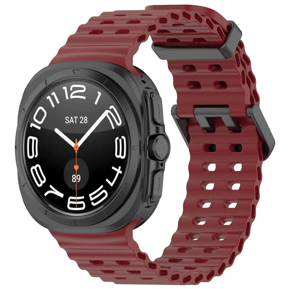 Sport Band For Samsung Galaxy Watch Ultra 47mm silicone Bracelet NO Gaps Ocean Watchband aquatics Watch 7 47mm Official Strap