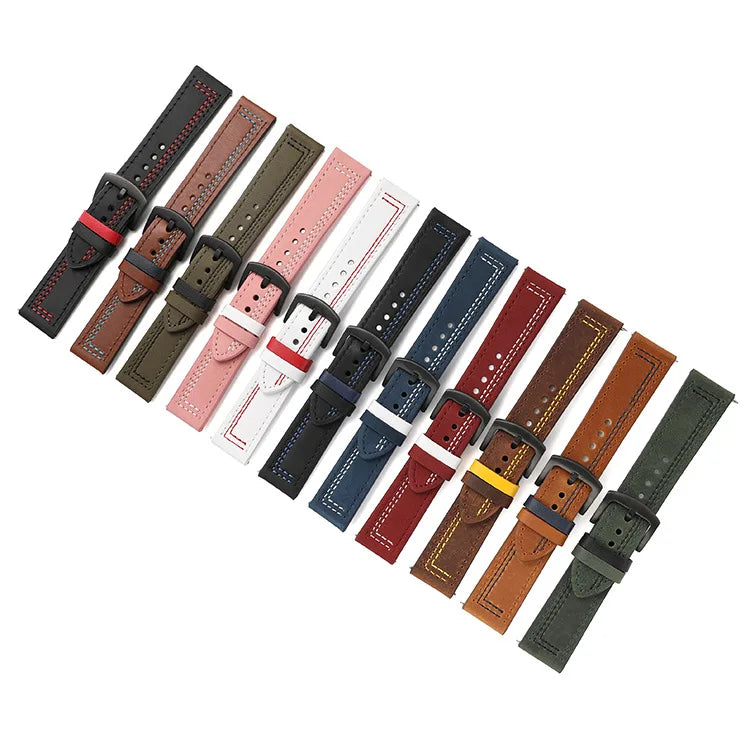 Leather band for Samsung Galaxy watch 6 strap 6classic/5/pro/4/Active 2 20mm 22mm bracelet Huawei Watch GT 2/2e/3/pro watchbands