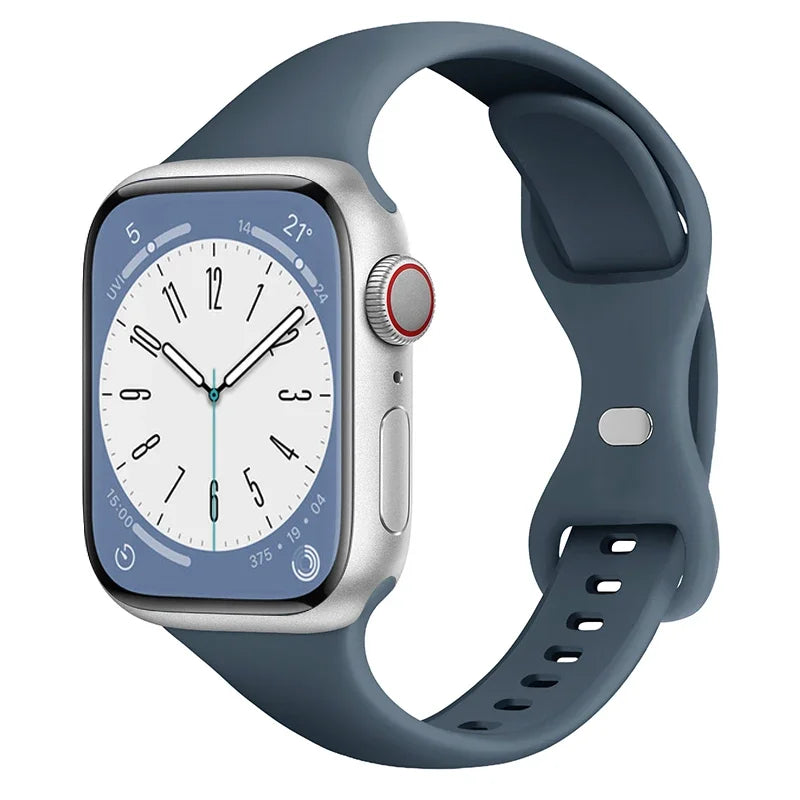 Slim Silicone band for Apple Watch band 44mm 40mm 41mm 45mm 38mm 42mm 49mm 46mm Apple Watch Series 10 9 8 7 SE 6 5 4 Woman band