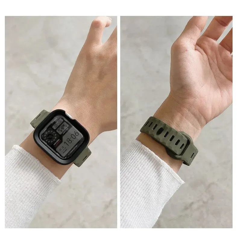 Candy Silicone Case+ band For Apple Watch Series 9 45mm band 8 7 42mm 41mm SE 6 5 4 3 2 1 44mm 40mm 38mm Apple Watch Ultra 2 49mm