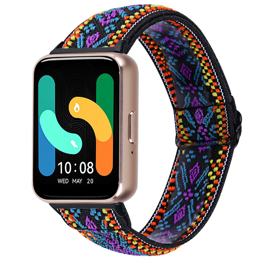 Tie Dye Print Strap For Samsung Galaxy Fit 3 Weaves Elastic Wristband For Samsung Galaxy Fit 3 SM-R390 Sport Vintage Watchband