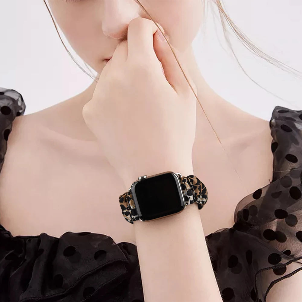 For Apple Watch band Series 8 7 SE 6 5 Ulta 49mm Elastic Scrunchie band for Apple Watch 44mm 40mm 38mm 42mm 41mm 45mm band Belt