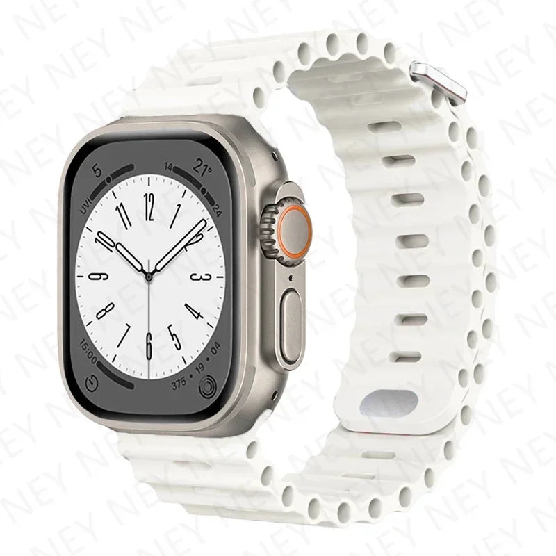 Ocean band For Apple Watch Ultra 2 band 49mm 9 8 7 45mm 41mm Silicone band Wristband Apple Watch 10 6 5 4 3 SE 44mm 40mm 42mm band